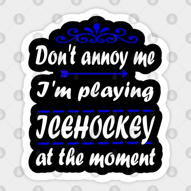 Ice Hockey Bodycheck Puck Stadium Gift Quote Sticker by FindYourFavouriteDesign